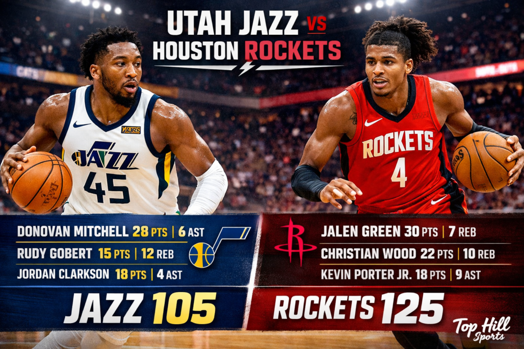 Utah Jazz vs Houston Rockets Match Player Stats